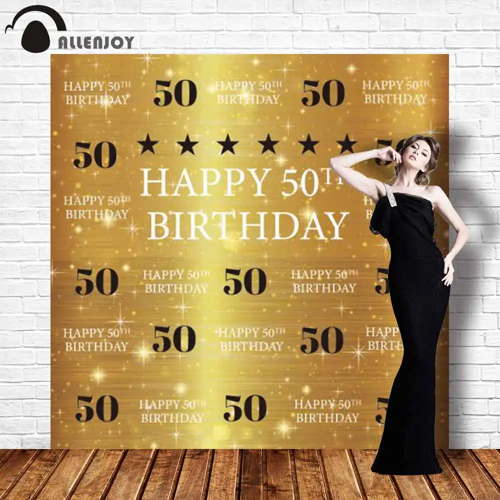 Allenjoy Photography Backdrop Luxury Gold 50th Birthday Party