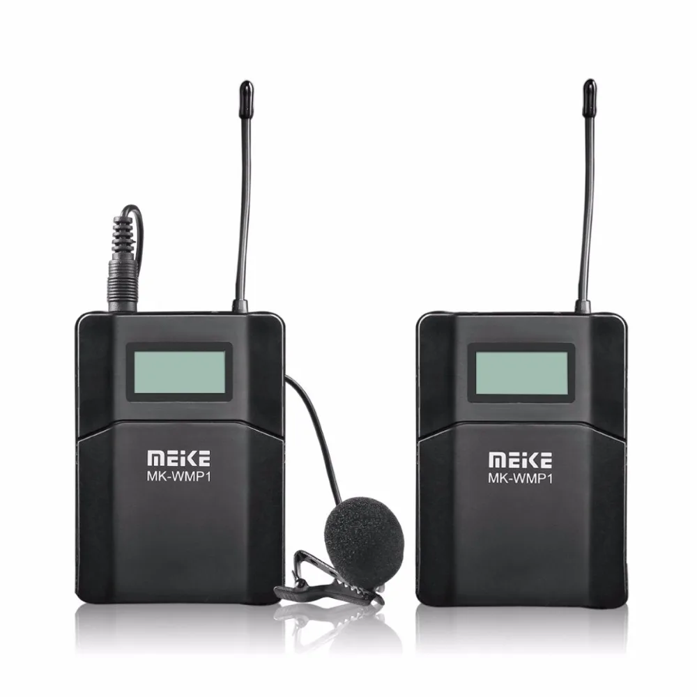 

MEKE MK-WMP1 70M LCD Set 6 Channel 16 volume level Easily and Quickly Mounted Low Noise Wireless Microphone Audio Recorder SLR