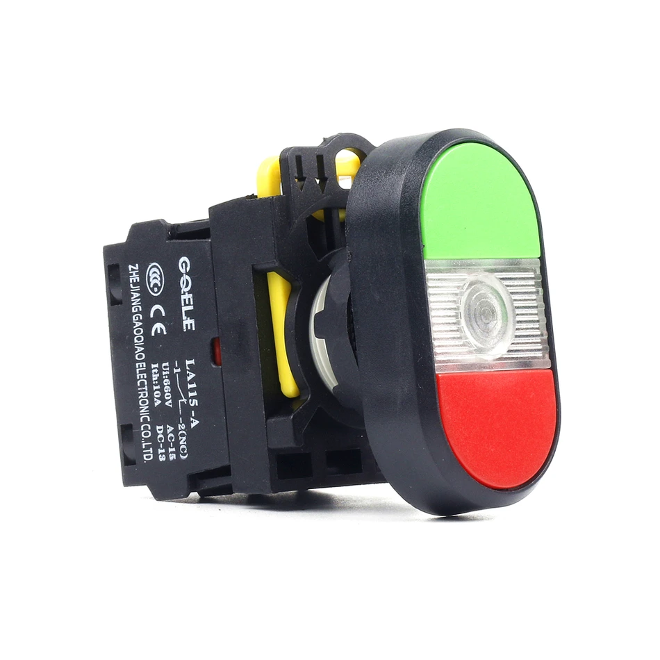 

5 PCS Push button switch Flush button LED Momentary IP40 1N0+1NC LA115-A1-11RD-W31