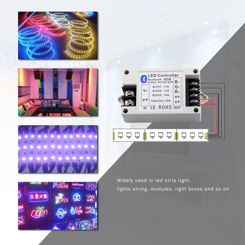 Bluetooth контроллер 400 Вт/800 Вт 3 канала|led rgb bluetooth control|rgb bluetoothbluetooth controller |