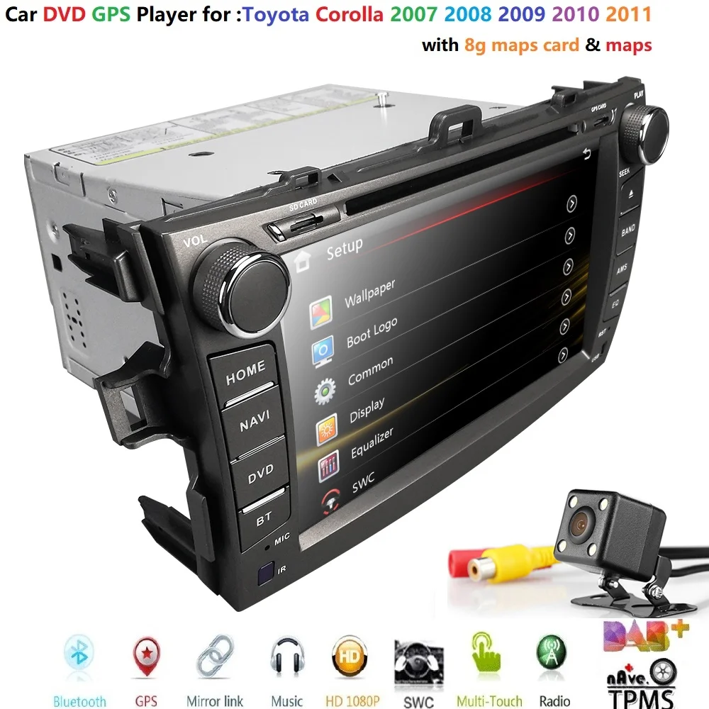 Автомобильный dvd плеер для Toyota corolla 2007 2008 2009 2010 2011 мультимедийный Радио Аудио gps