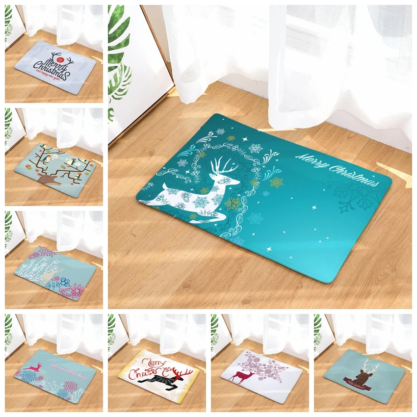 40x60cm 50x80cm Christmas Deer Pattern Carpet Door Mats Doormats