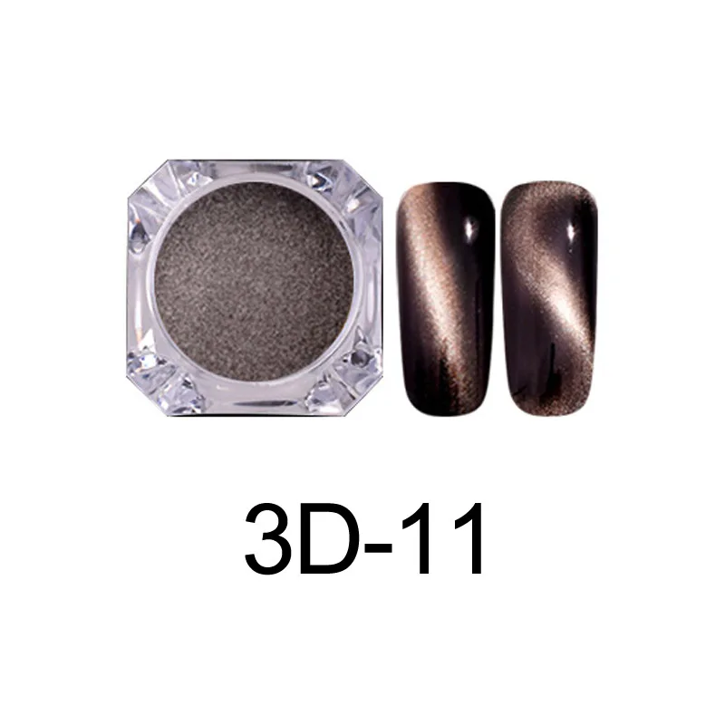3D эффект кошачий глаз блеск для ногтей УФ гель лак для ногтей магнит волшебное зеркало порошок пигмент инструменты для маникюра 11 цветов - Цвет: 3D-11
