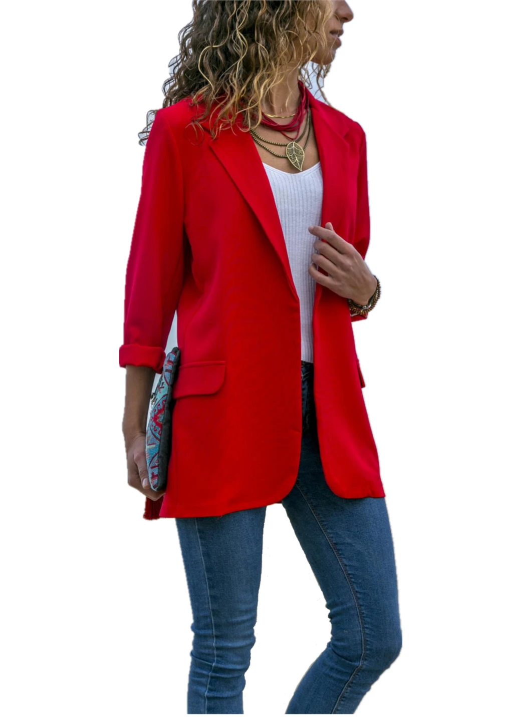 red suit jacket womens