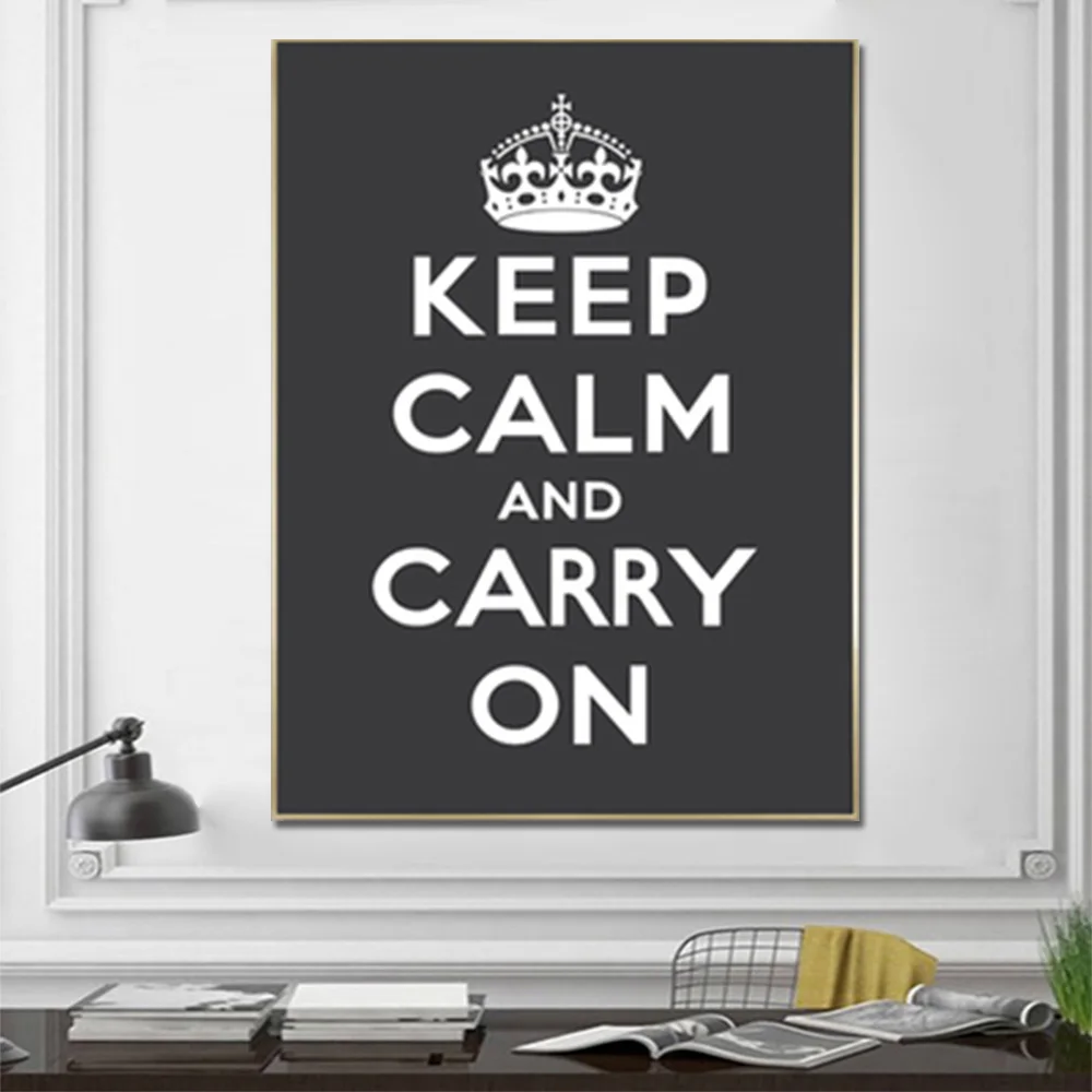 

Keep Clam And Carry On Wall Art Posters And Prints Minimalist Home Decoration Canvas Painting Living Room Wall Pictures