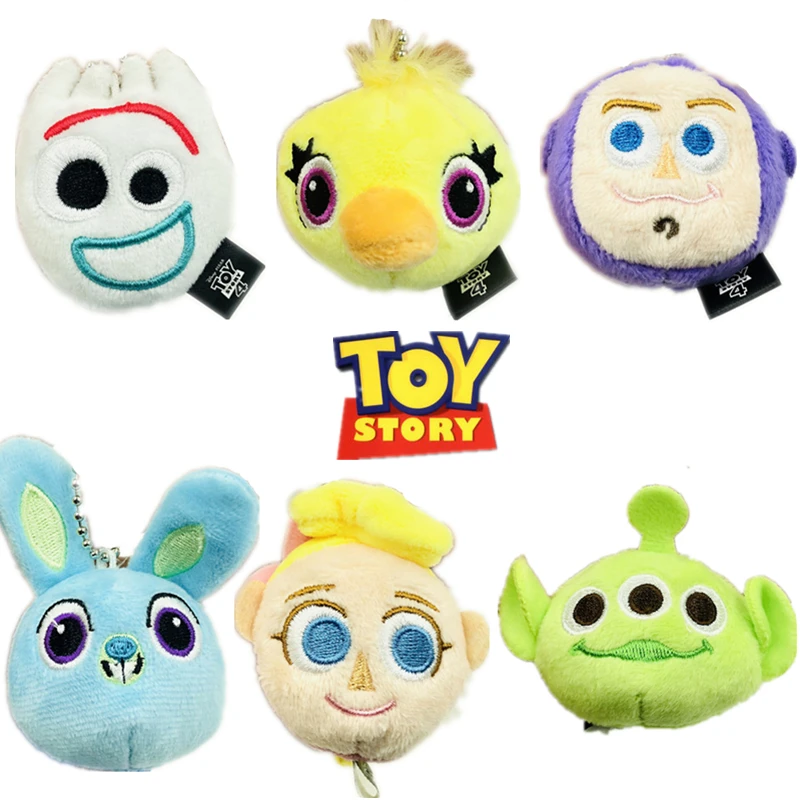 

Disney Toy Story 4 Pixar key pendant Hanging ornament Plush Buzz Lightyear Woody Forky Alien Action figure toy For Children Gif