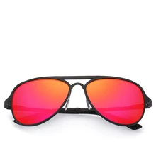 Красные зеркальные линзы мужские солнцезащитные очки металлическая оправа поляризованные очки Размер: 56-17-143мм поставляются в коробке