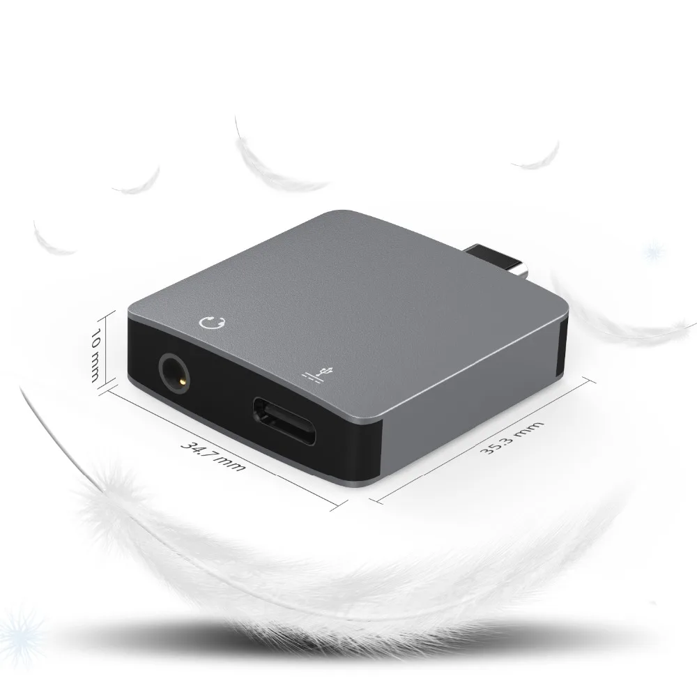 JZYuan USB Type C 2 в 1 аудио адаптер для зарядки прослушивания наушников разъём lightning