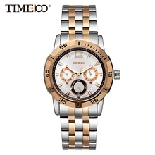Мужские кварцевые часы Time100, ремешок из нержавеющей стали, наручные часы для мужчин, многофункциональный календарь, бизнес, Повседневная Relogio masculino
