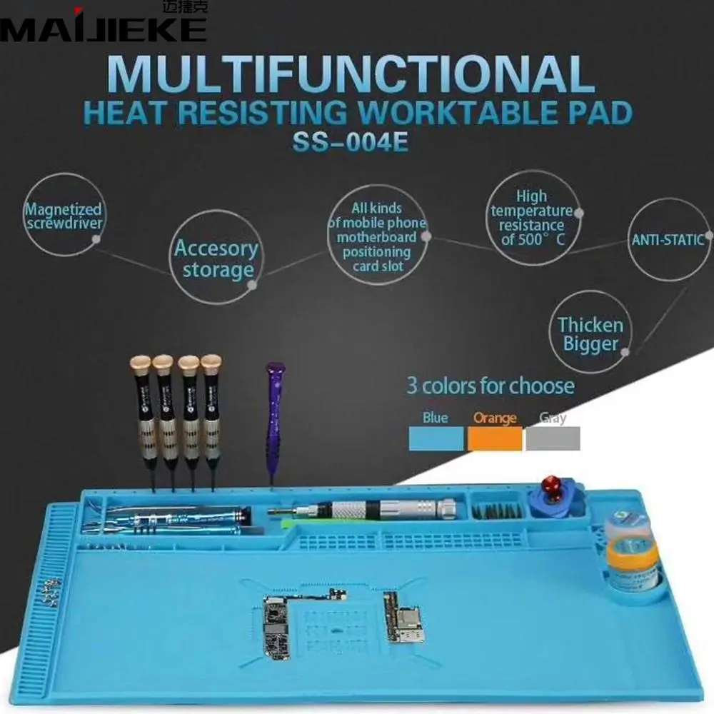 

MAIJIEKE New Multi-functional Heat Resisting Worktable Pad Desk Mat Maintenance Platform for BGA Soldering Repair Station