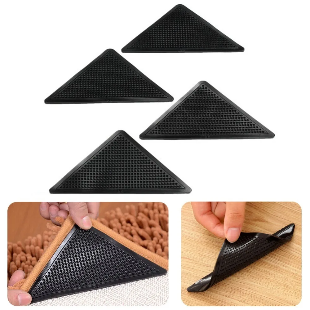

4pcs/Set Non Slip Silicone Grip Reusable Washable Rug Carpet Mat Grippers For Home Flloor Bath Living Room