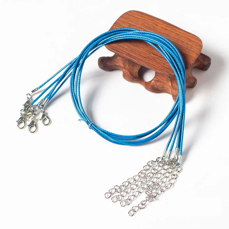 20 штук 45/60 см(регулируется DIY плетеный браслет для мужчин веревка Ожерелья& Подвески Ювелирные замки-карабины для изготовления шнура - Окраска металла: Dark blue