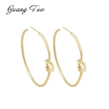 ES135 новые модные серьги с круглым узлом, индивидуальное женское кольцо для ушей, ювелирные изделия, большие круглые простые серьги для женщин, Brincos