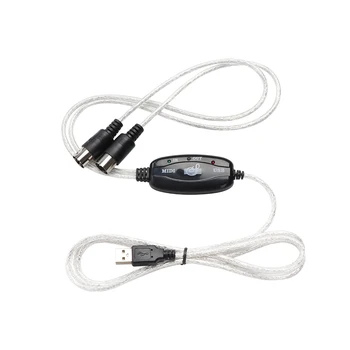 

MIDI to USB IN-OUT Interface Cable Music Editor Cord Creator Line PC to Music Keyboard Converter Instrument Adapter Audio Equipm