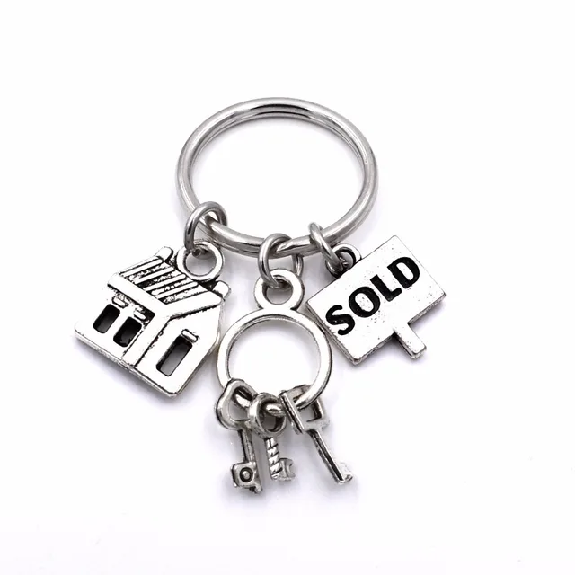 Real Estate Agent Keys Keychain House Sold Charms Realtor Jewelry Keyring Gifts For Women Men Real Estate Agent Keys Keychain House Sold Charms Realtor Jewelry Keyring Gifts For Women Men