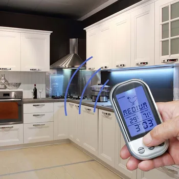 

Household BBQ Thermometers Wireless Digital Oven Grill Meat Cooking Remote Control with Long Probe MYDING