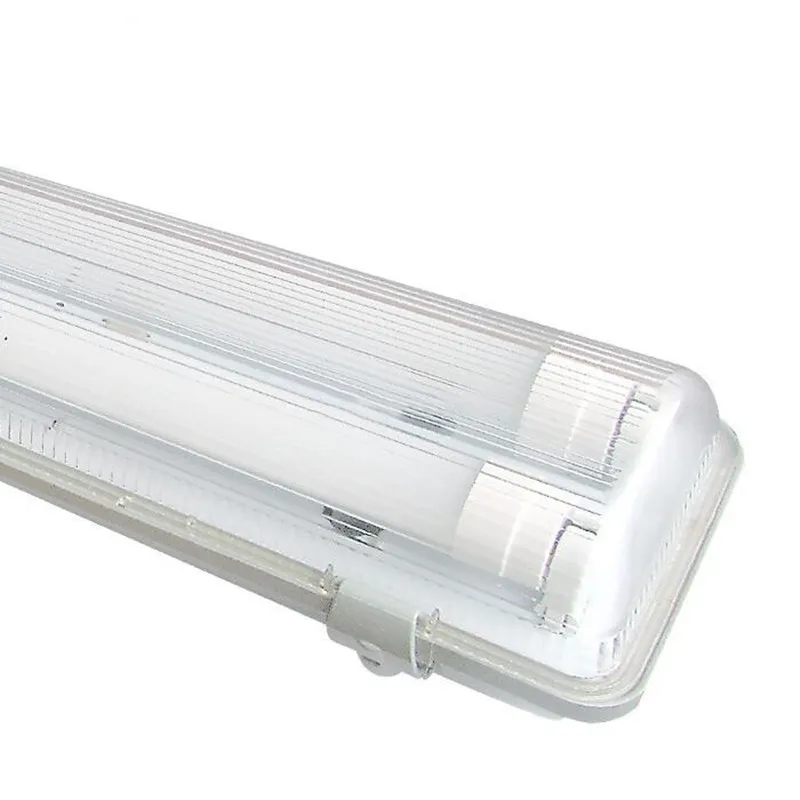 

2pcs 2Feet(0.6M) 10 Watt Waterproof Double LED T8 Tube With Tri-proof Fixture AC100-245V LED Tri-proof Light Pure White