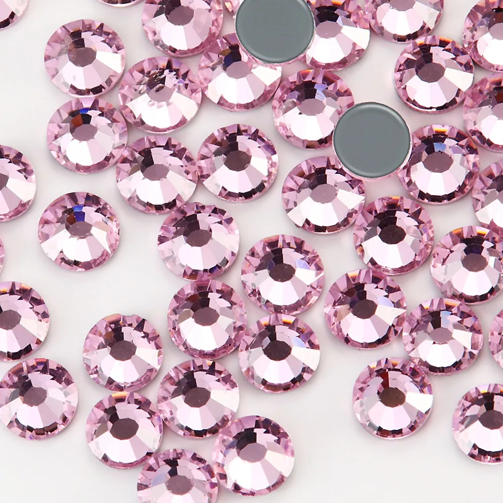 

New SMC Cut Light Rose Iron on Rhinestone ss16 ss20 ss30 Hotfix Rhinestones AAAAA Grade for Luxury DIY things