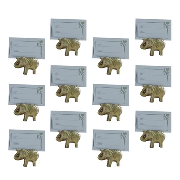 

12 Pieces Gorgeous Gold Elephant Place Card Holders Wedding Party Favors