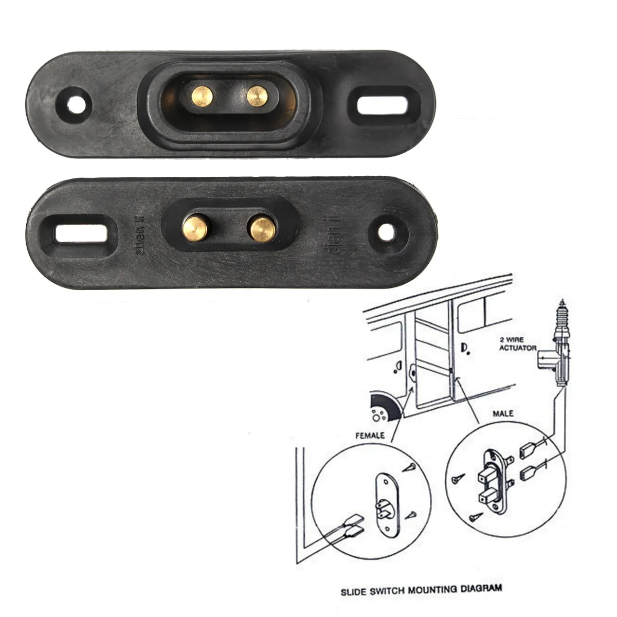 2 шт./компл. черный раздвижной контактный выключатель двери для Ван Центральный замок системы сигнализации автомобиля