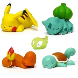 Пикачу Сквиртл шт./набор спящие фигурки 5/6 Bulbasaur Juguetes Аниме фигурки Модель игрушки украшения игрушки для детей