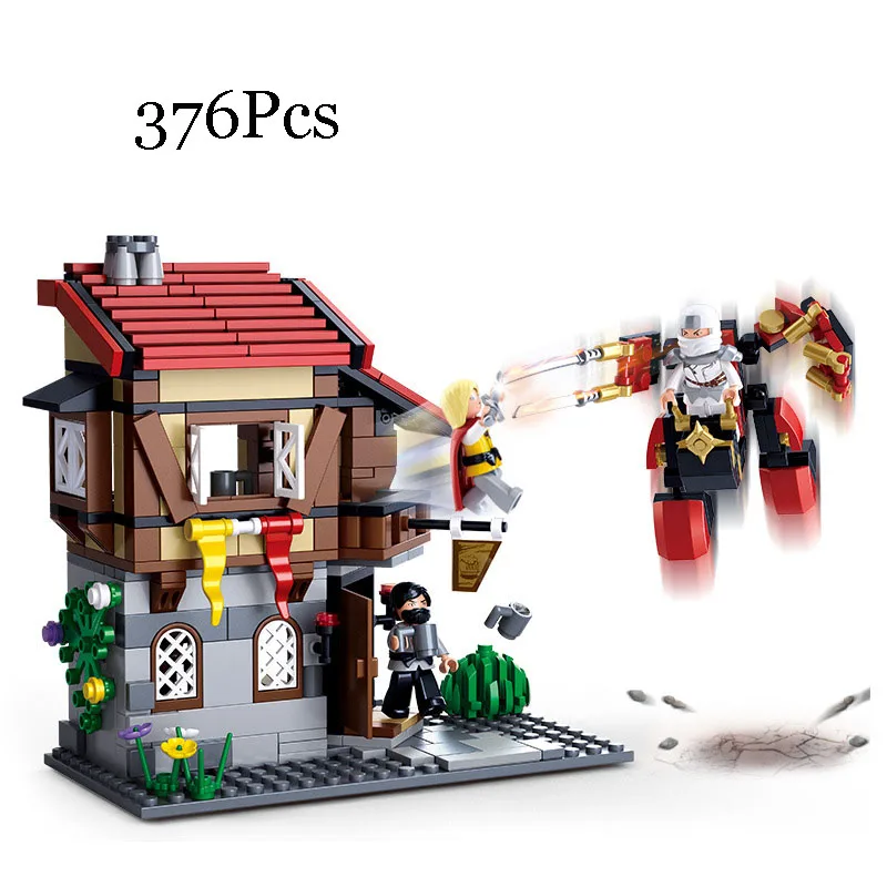 

Toy Models Building 0618 376Pcs Assassin Legends Tavern Wars Building Blocks Toys Hobbies For Children