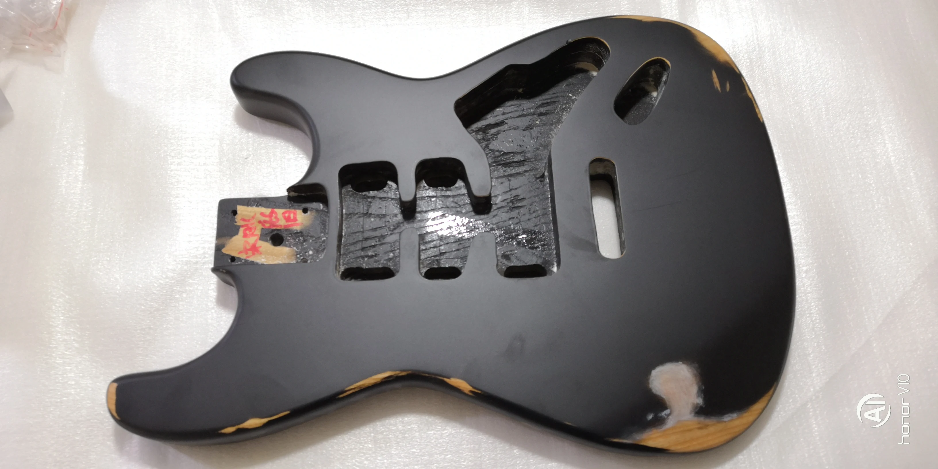 Relic satin black electric guitar body as pics