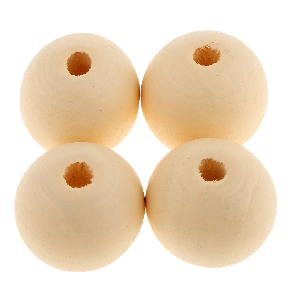 30 Pieces Dyed Color Natural Wood Spacer Loose Beads Necklace Bracelet Charms Findings 20mm