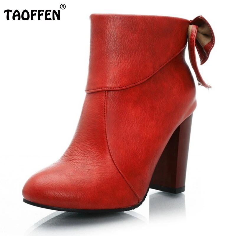 

Brand New Autumn And Spring Women Boots Women Mid Calf Botas Bowknot Shoes Artificial High Heel Platform Shoes Size 34-43