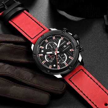 

Curren Brand Chronograph Sport Men Watches Fashion Casual Leather Quartz Watch Men Waterproof Wrist Watch Montre Homme