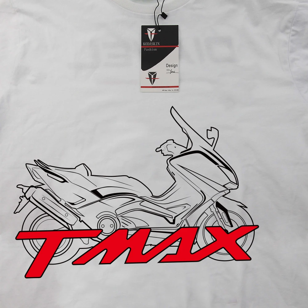 KODASKIN мужская хлопковая Повседневная футболка с круглым вырезом и принтом с коротким рукавом для Tmax 530 T-max 500 Tmax530DX Tmax530SX