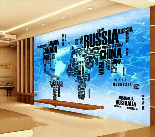wallpaper large mural wallpaper creative 3d world map mural