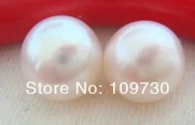 ry00220 elegant 10-11mm natural Australian south sea white loose pearl earrings 14KGPG (A0425)