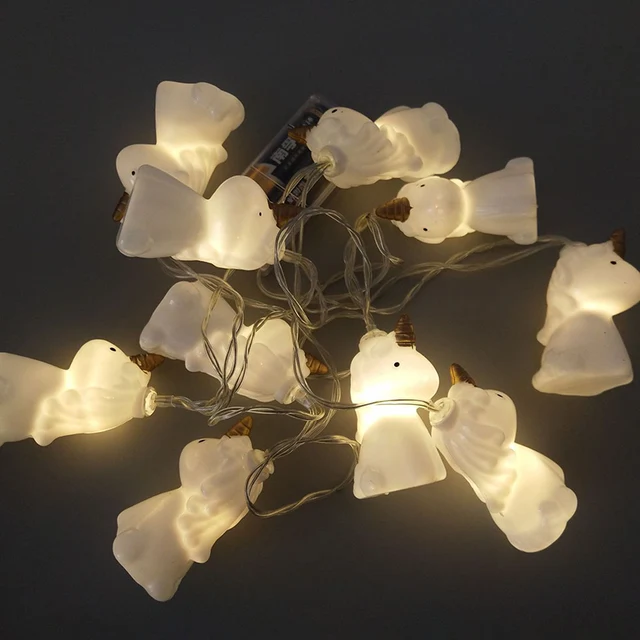 10/20pcs LED Unicorn String Light Unicorn Warm White Fairy Light Wedding Birthday XMAS Holiday Decoration Baby Bedroom Gift