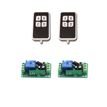 

New Universal Wireless Remote Control Switch DC9V 12V 24V 1CH Relay Receiver and 2pcs Transmitter 315/433 Mhz Remote Controls