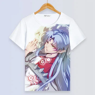 Inuyasha, футболка, аниме, кикио, футболка, женская футболка, Higurashi Kagome Sesshoumaru, косплей, короткий рукав, топы, мужские футболки - Цвет: 06