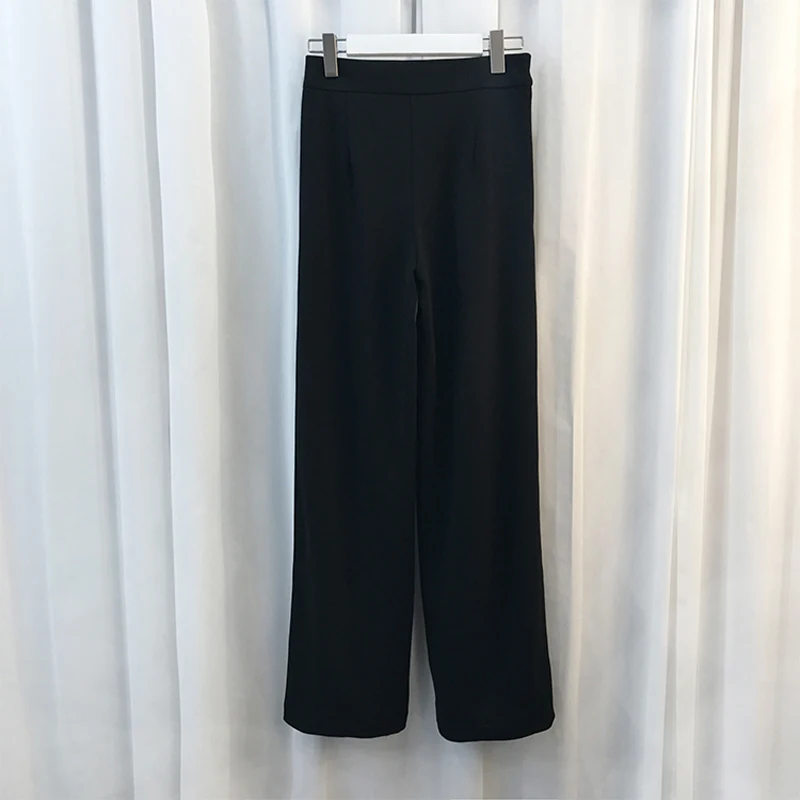 Брюки женские золотого цвета с металлическими кнопками львами|leg pants|designer pant