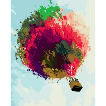 

Frameless Wall Decor Pictures Painting By Numbers Hand Painted On Canvas Painting Hot Air Balloon Modern Abstract Oil Painting