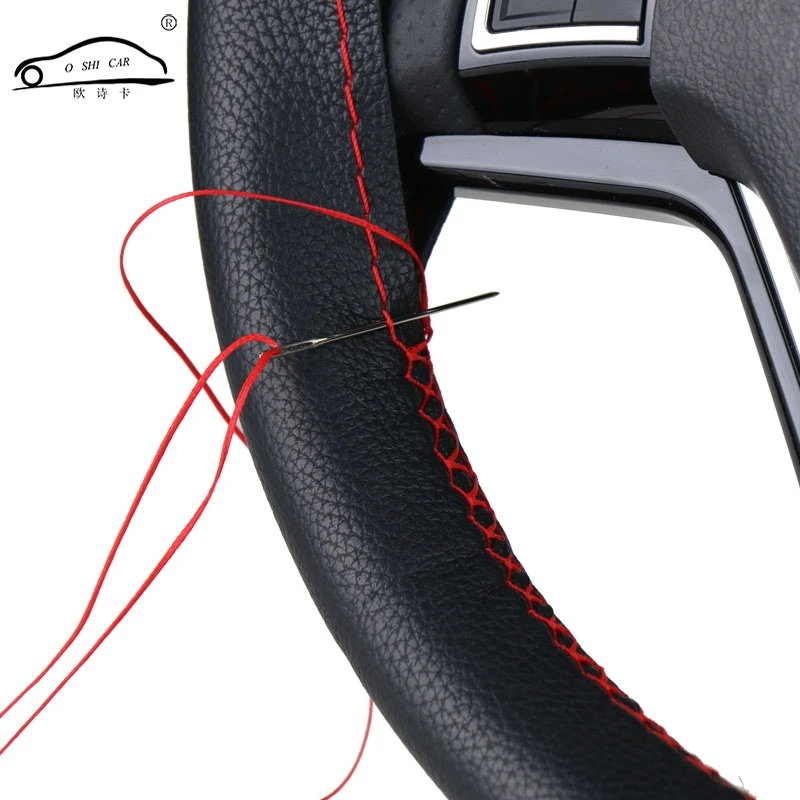 DIY Steering Wheel Covers/ Soft Fiber Leather braid on the steering-wheel of Car With Needle and Thread Interior accessories DIY Steering Wheel Covers/ Soft Fiber Leather braid on the steering-wheel of Car With Needle and Thread Interior accessories