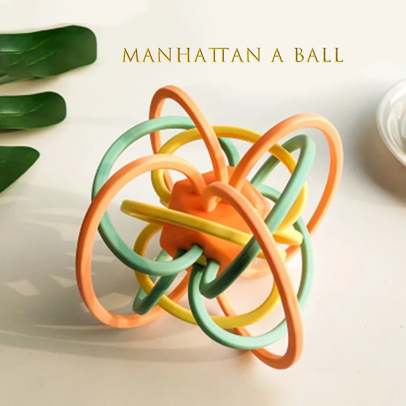 

Manhattan ball gutta-percha American Aoboqiu, cross-border Bobble puzzle play baby bite hand grab hole ball