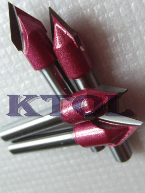 5pc 6x10mm 60 Degree V Groove Router Bit Tungsten Carbide Milling Cutter Woodworking Tools 3D Wood Engraving Bits CNC Mill Tool