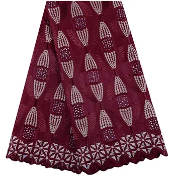 

French African Lace Fabric Guipure Stones Cotton Cord Tulle Nigerian Tissu Mesh India Lace For Christmas Wedding Dress 1449