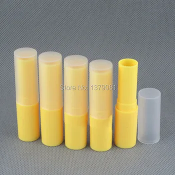

4g Lipbalm Tubes Empty lip stick tube DIY lipgloss Packing container Yellow color