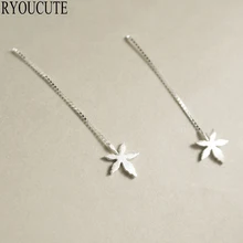 Moda Estilo Folha 925 Esterlina Brincos de Prata para As Mulheres esterlina-prata-jóias Brincos Pendientes Jóias de Casamento
