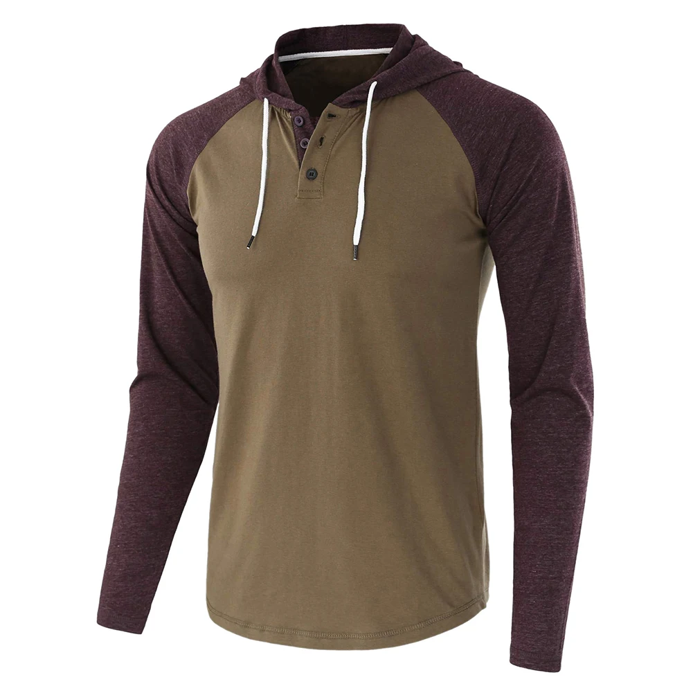 Henley shirt with hood Clearance