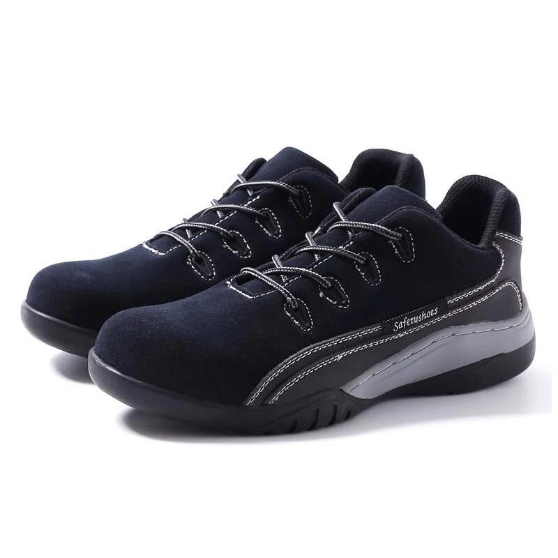 

new arrival mens plus size breathable steel toe caps working safety shoes cow leather security low boots worker protect footwear