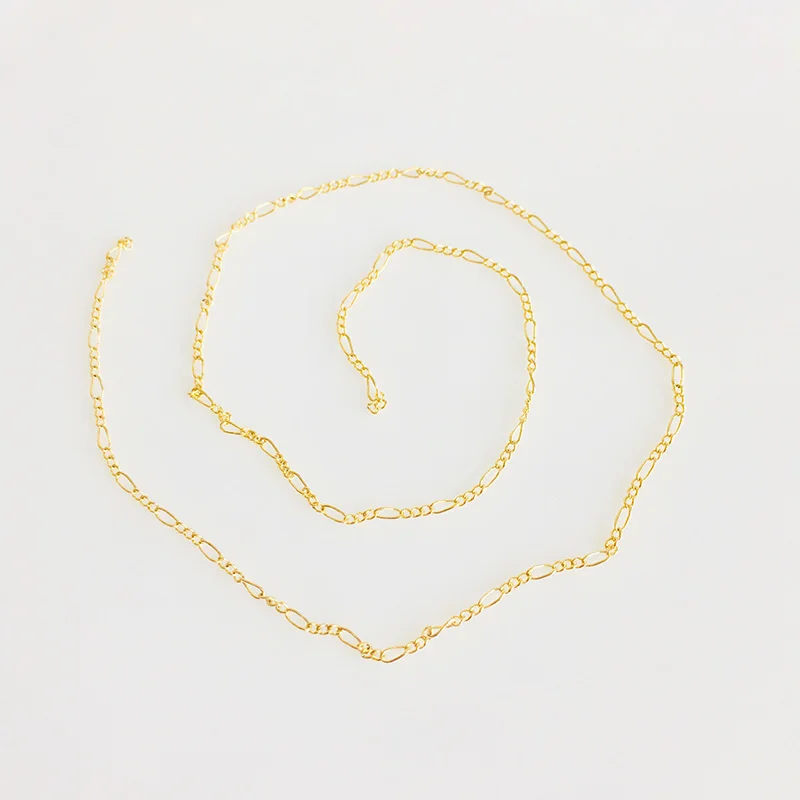 Wholesale 1 Meter/lot 14k Gold Plated Figaro Chain Thin Delicate