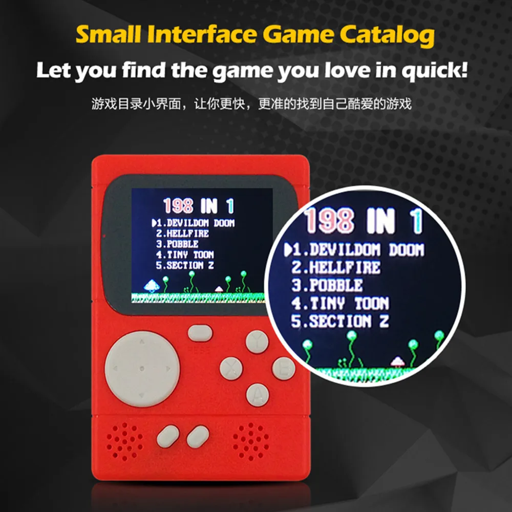 Ретро портативный детский мини-Ностальгический портативный игровой консоли 8 бит встроенный 198 Классические Игры Порт