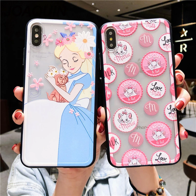 Чехол для телефона с изображением русалки и Алисы iphone X 7 Plus чехол кристальным