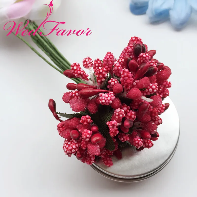 144 шт Искусственные Скрапбукинг фрукты тычинки для цветов ручной работы поддельная ягодная косточка ветви для набор гирлянд цветок украшение венки